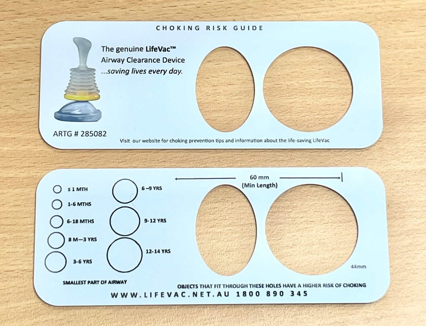 LifeVac Choking Risk Card